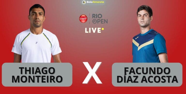 [AO VIVO] Acompanhe Thiago Monteiro x Diaz Acosta no Rio Open em tempo real