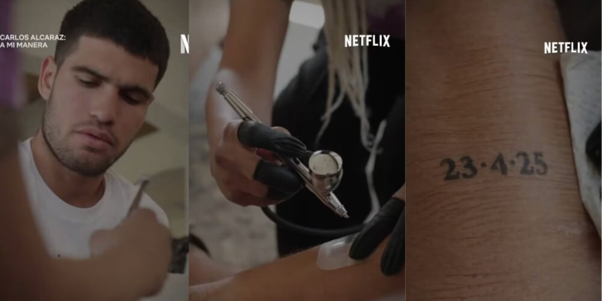 [VÍDEO] Netflix revela nome da série de Alcaraz e mostra processo da tatuagem (falsa)