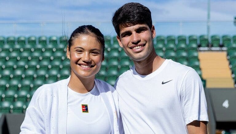 Alcaraz e Raducanu partilharam court em Wimbledon e causaram sensação