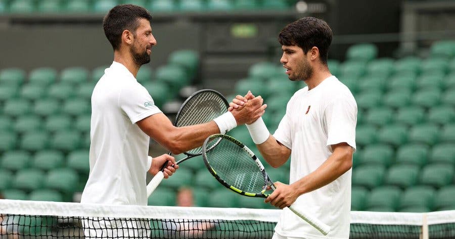 [VÍDEOS] De luxo! Alcaraz e Djokovic treinaram juntos esta 5.ª feira em Wimbledon