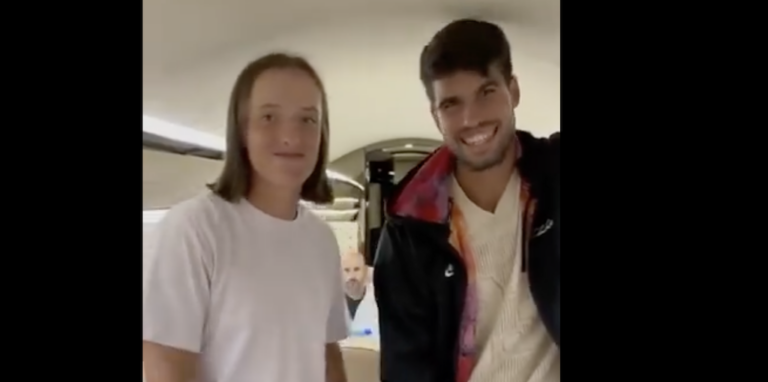 Świątek e Alcaraz viajaram juntos de jato privado para o US Open