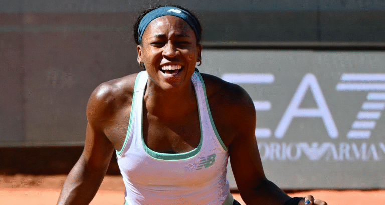 Gauff salva match point e sobrevive rumo aos ‘quartos’ em Roma