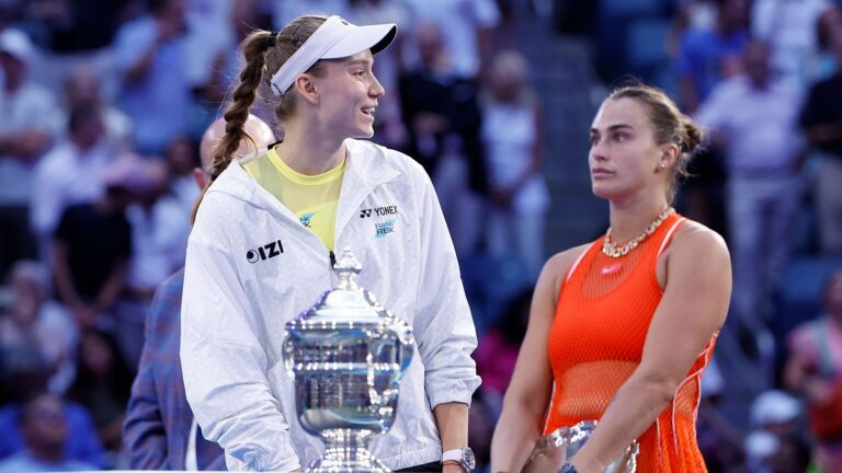 Sabalenka preocupada: «Se a Rybakina continuar assim vou estar em apuros»